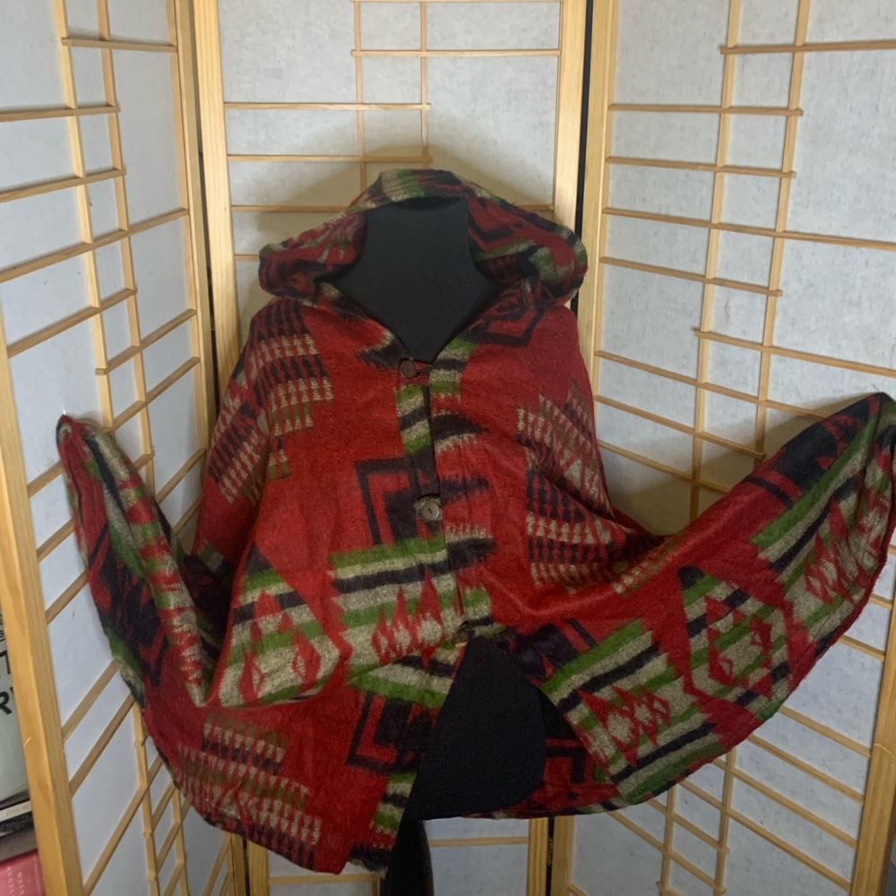 Red and Green Poncho
